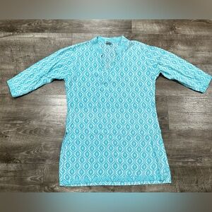 Lost River Clothing women’s teal and white tunic size medium